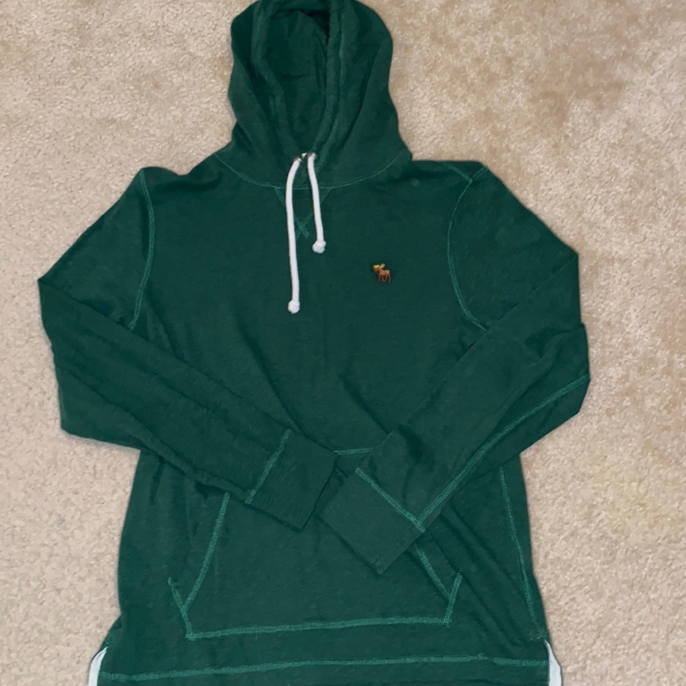 Mens Small Forest Green Abercrombie & Fitch Light-Weight Hoodie